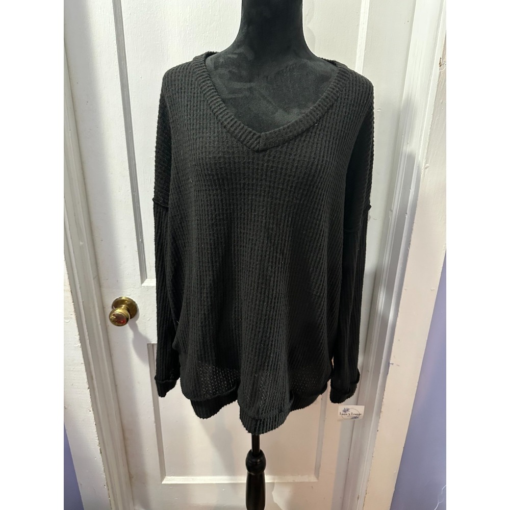 CY Fashion Black Waffle Knit Sweater in 2X NWT‎